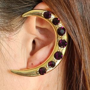 EARCLIP GOLD & PURPLE STRASS ( LEFT ear )