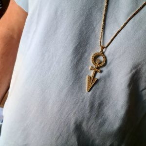 STRASS D&P SYMBOL GOLD NECKLACE