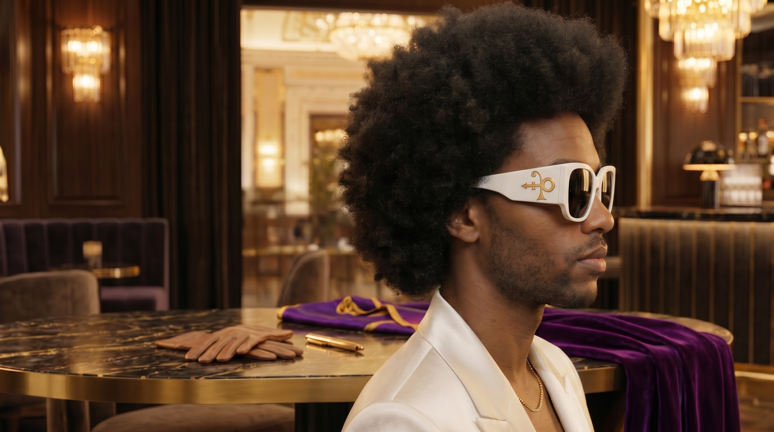 GOLD SYMBOL SUNGLASSES - WHITE - Image 5