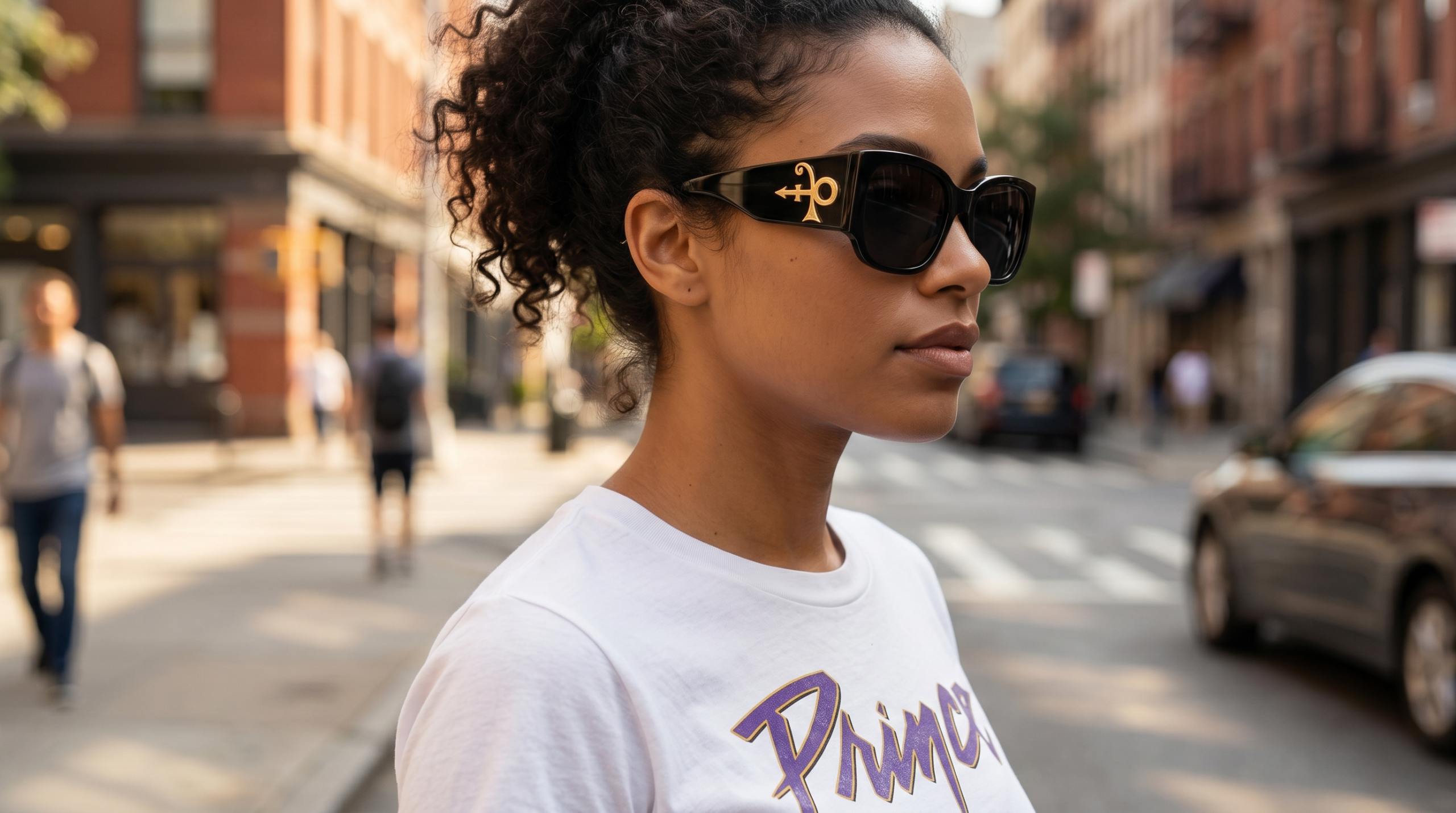 GOLD SYMBOL SUNGLASSES - BLACK - Image 4