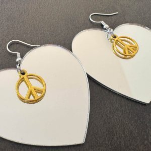CAT GLOVER EARRING MIROR HEART & PEACE